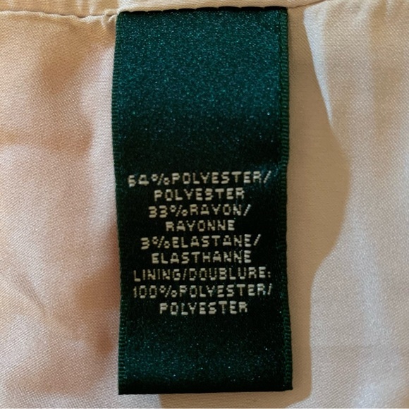 Lauren Ralph Lauren Coral Tan and White Pleated Career Classic Dress Size 10 - Picture 5 of 6